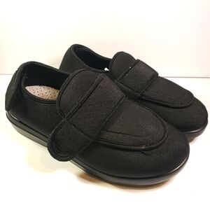 Propet Men's black orthopedic support shoes sz:10, self fasteners, diabetic